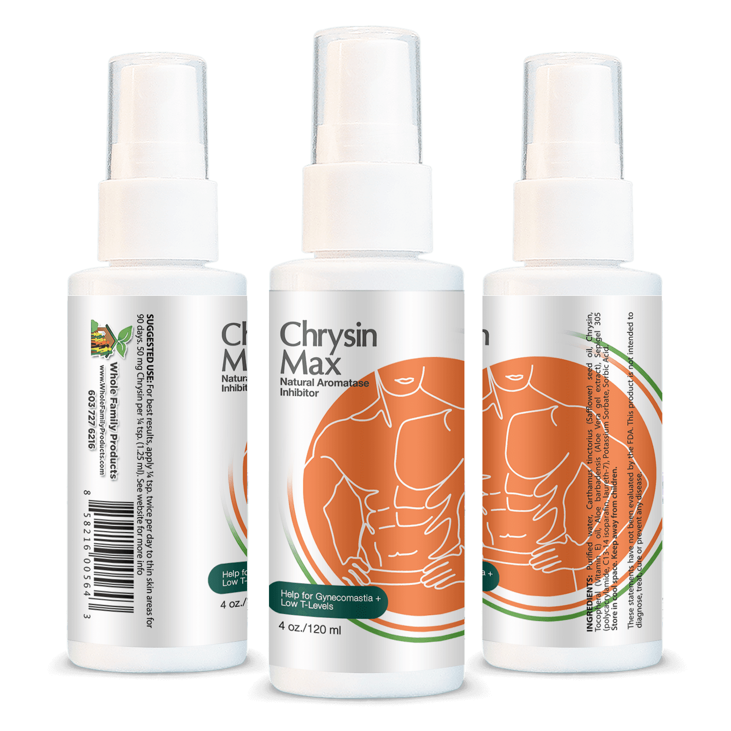 Chrysin Max 4 oz Pump Gynecomastia Cream