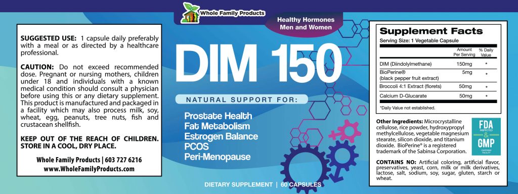 DIM150 60 Capsules Product Label