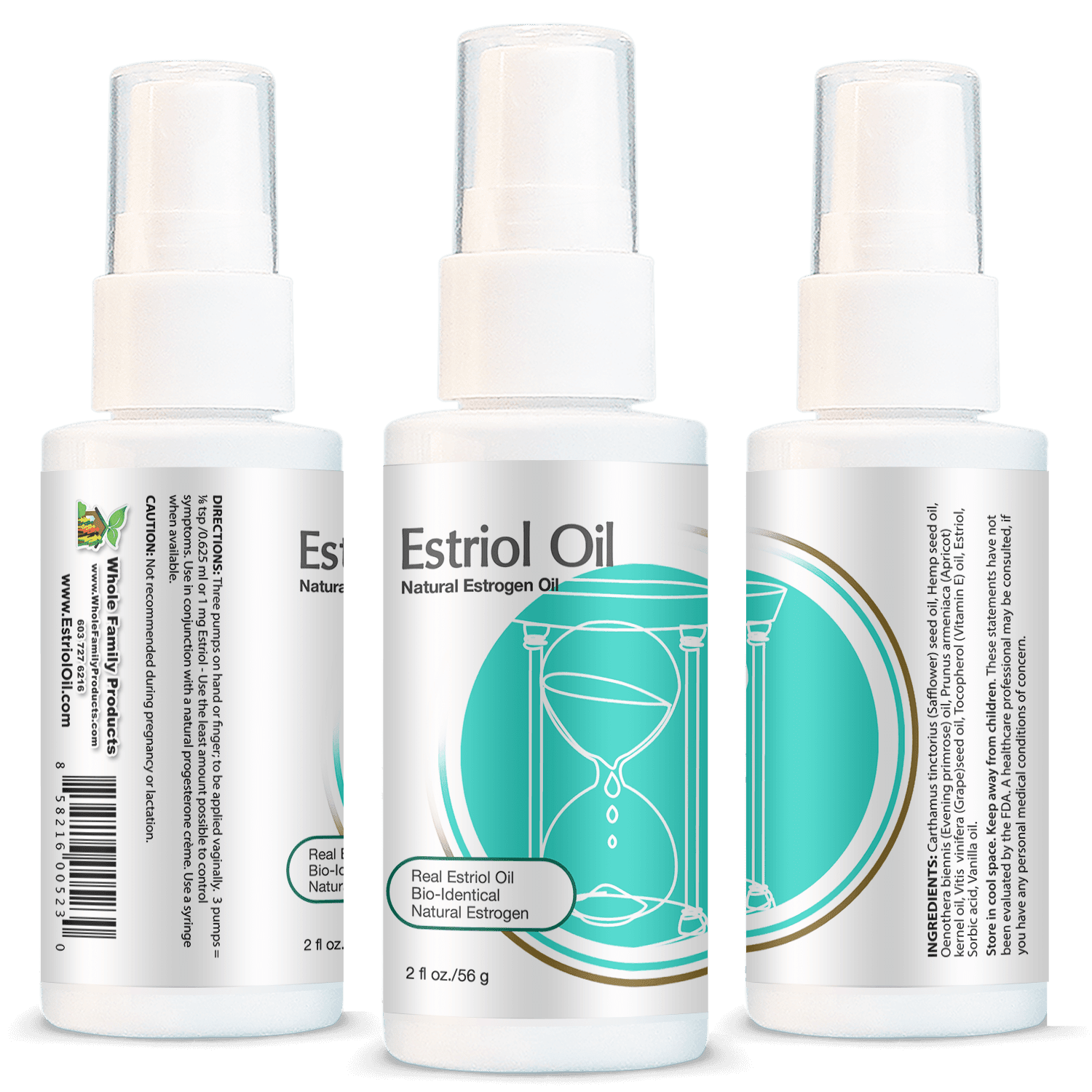 Best Menopausal Symptom Relief Estriol Oil 2oz Pump