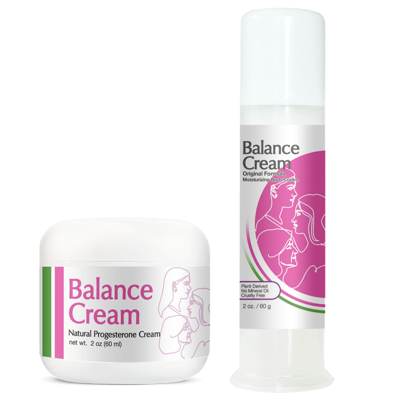 Balance Cream Natural Progesterone 2oz Jar and 2oz Pump - Together