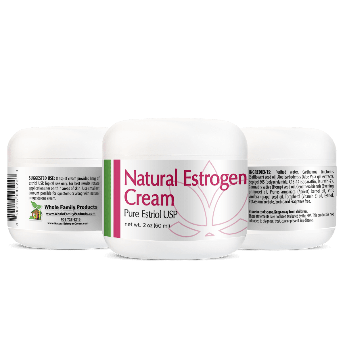 Natural Estrogen Cream 2 oz Jar - Help Decrease Occurrence of Night Sweats and Hot Flashes