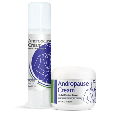 Andropause Progesterone Cream 2oz Pump and Jar